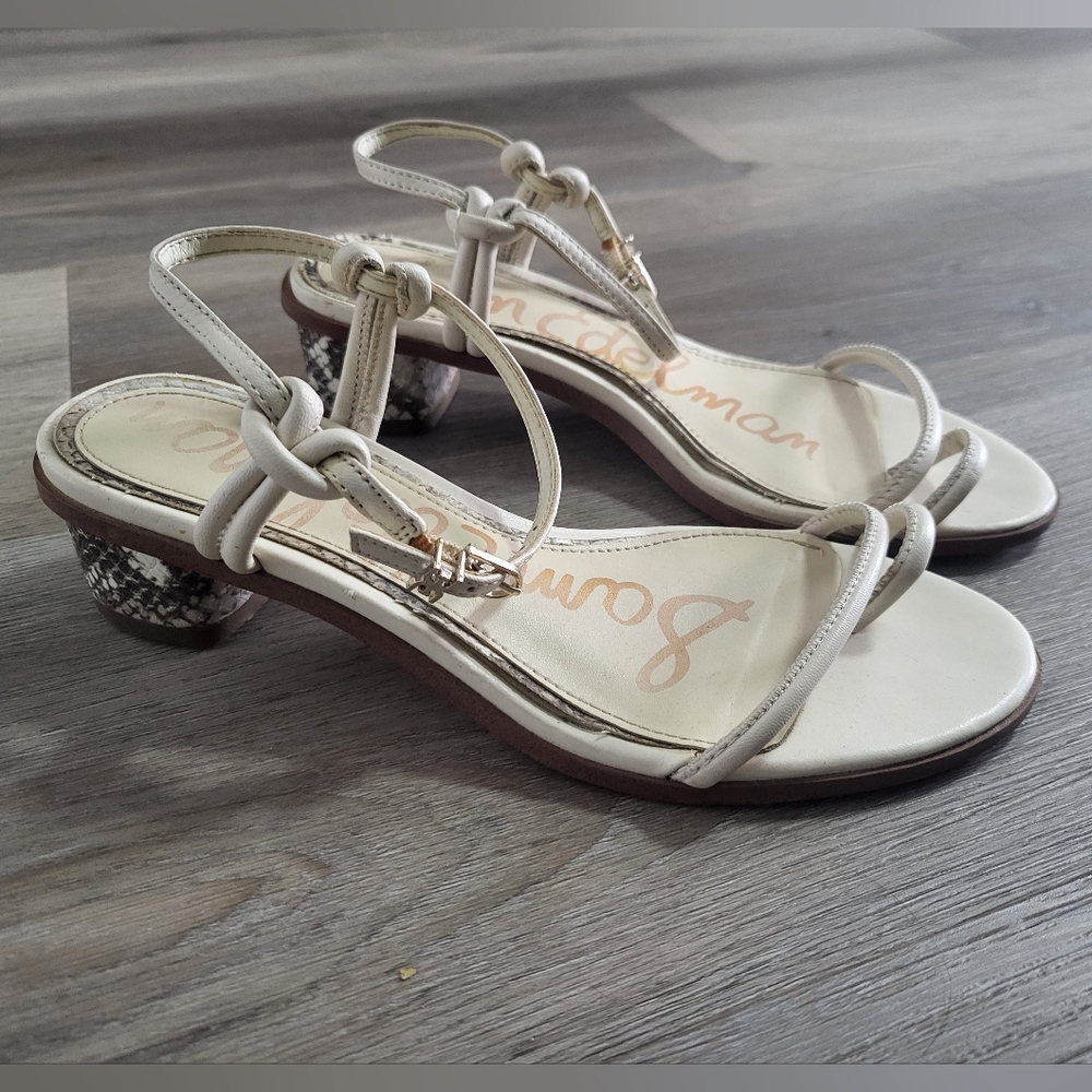 Sam Edelman Women's White and Cream Sandals